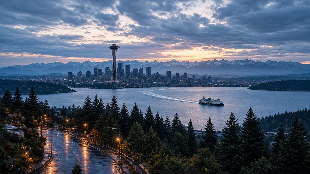 Seattle skyline for personal development events